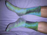 drip-dyed cotton blend socks