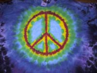 picture
of a drip dyed peace symbol t-shirt