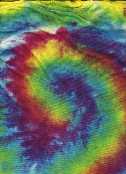 close-up scan of rainbow swirl drip dye toddler's t-shirt